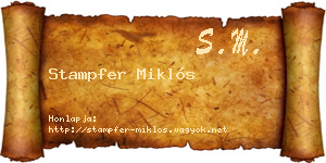 Stampfer Miklós névjegykártya